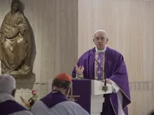 Papa Francisco durante a sua homilia.