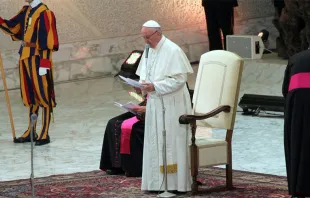 Papa durante o seu discurso no encontro.
