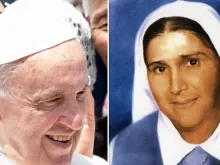 Papa Francisco e a nova beata venezuelana Maria Carmen Rendíles Martínez. Foto Papa Francisco: Daniel Ibáñez