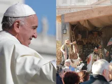 Papa e o presépio na Praça de São Pedro. Fotos: Daniel Ibáñez
