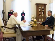 Papa e Presidente da Argentina durante a audiência.