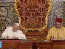 Papa Francisco e o Rei do Marrocos Mohamed VI.