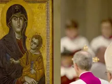 Papa incensando a imagem da Salus Populi Romani.