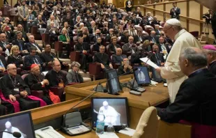 Papa durante o seu encontro.
