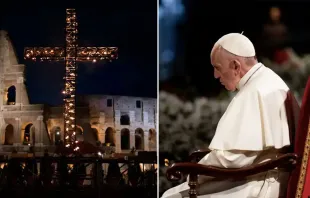 Papa Francisco na via-sacra no Coliseu em 2018