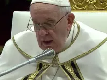 Papa Francisco no consistório ordinário. Captura Vatican Media