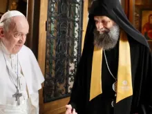 Papa Francisco e o arcebispo metropolita católico Grego Mons Fülöp Kocsis
