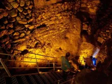 Parte subterrânea das escavações no templo de Jerusalém 