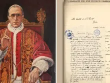 Pio XII pintado por Luis Fernández Laguna e um dos documentos pubicados pela Santa Sé