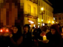 Captura Youtube da “procissão” blasfema de 2013 em Málaga