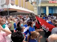 Protestos em Cuba. Crédito: EWTN Notícias (Captura de vídeo)