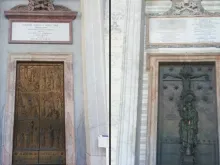 As Portas Santas da Basílica de São Paulo Extramuros (esq.) e da Basílica de São João Latrão (dir.) em Roma. Fotos: Walter Sánchez Silva