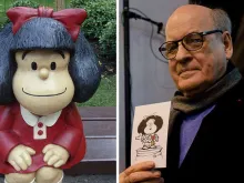 Mafalda e o cartunista argentino Quino. Créditos: Ministério da Cultura da Nação (CC BY-SA 2.0)