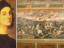 Rafael Sanzio e sua obra: Batalha na Ponte Mílvia entre Constantino e Maxêncio