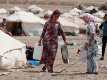 Refugiados iraquianos em uma imagem de arquivo.