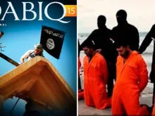 Revista Dabiq do Estado Islâmico - cristãos decapitados pelo ISIS em fevereiro de 2015