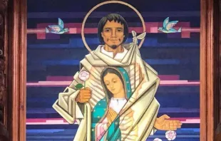 Imagem de são Juan Diego na antiga capela de índios, na Villa de Guadalupe, na Cidade do México.