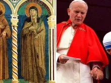 São Francisco e Santa Clara de Assis - São João Paulo II e Santa Teresa de Calcutá