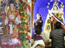 Imagens de São Lourenço e da Virgem do Carmo de La Tirana