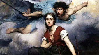 Santa Joana D'Arc com são Miguel Arcanjo.