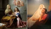 Santa Ana e a Virgem Maria - Santa Mônica e santo Agostinho