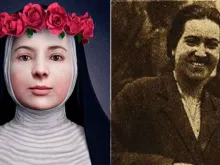 Santa Rosa de Lima e Gabriela Mistral. Fotos: domínio público