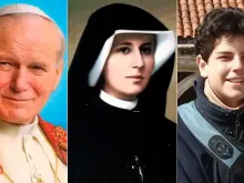 São João Paulo II, santa Faustina Kowalska e beato Carlo Acutis
