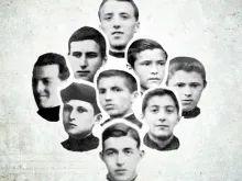 Fotografias dos 9 mártires seminaristas de Oviedo.