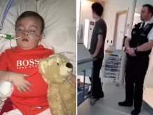 Alfie Evans e policiais que impediram a sua saída