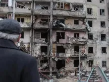 Edifício demolido na Ucrânia