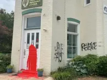 Ato de vandalismo contra o Capitol Hill Pregnancy Center, em 3 de junho de 2022