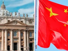Vaticano e bandeira da China.