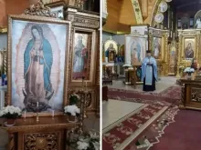 Fotos da imagem de Nossa Senhora de Guadalupe na Ucrânia. Crédito: Ajuda à Igreja que Sofre (ACN).