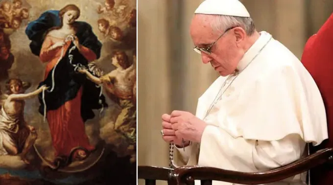 VirgenDesatanudos_JohannGeorgSchmidtner_Papa_Rosario_VaticanMedia_07102016.jpg ?? 