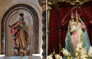 Virgem da Assunção na Igreja jesuíta de Calera de Tango e Virgem da Penha