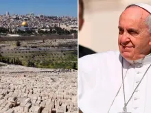 Vista de Jerusalém e o Papa Francisco. Fotos: Daniel Ibáñez