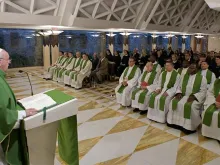 Papa Francisco na missa na Casa Santa Marta.
