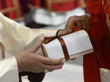 Entrega dos pálios hoje (29) na missa da solenidade de São Pedro e São Paulo no Vaticano. - Foto: Vatican Media