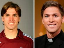 Pe. Chase Hilgenbrinck. Foto 1: Cortesia Colorado Rapids. Foto 2: EWTN
