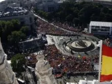 Praça de Cibeles, 45 minutos antes do início da Missa