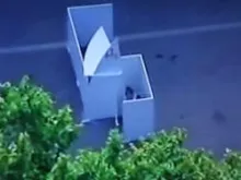 Um dos confessionários instalados no Parque do Retiro, visto de cima