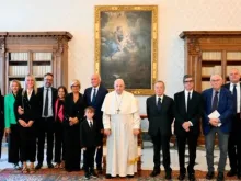 Papa Francisco no Vaticano com a delegação jornalistas