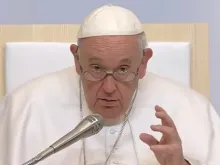 Papa Francisco, durante o encontro com o mundo universitário e a cultura em Budapeste