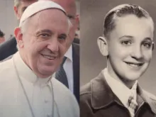   Papa Francisco atualmente e o jovem Jorge Mario Bergoglio.