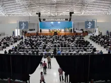 Plenário onde os bispos se reúnem em Aparecida para 56a Assembleia Geral da CNBB.