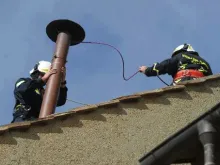 Instalação de chaminé.