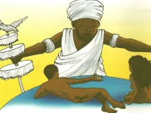 Foto tirada de uma das partes do material que promove o relativismo religioso entre crianças