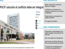 Imagem do comunicado de hoje publicado na página Web da PUCP