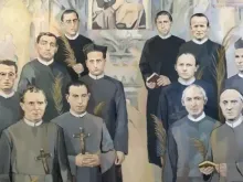 Cartaz oficial da beatificação de 12 mártires redentoristas em Madri