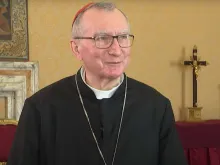 Cardeal Pietro Parolin durante entrevista com o Vatican News.